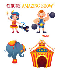 Circus cartoon characters.
