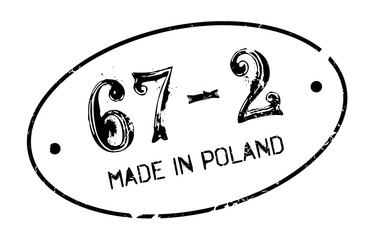 Made In Poland rubber stamp. Grunge design with dust scratches. Effects can be easily removed for a clean, crisp look. Color is easily changed.
