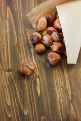 Roasted chestnuts in paper cornet