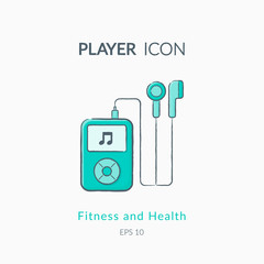 Music player icon isolated on white.