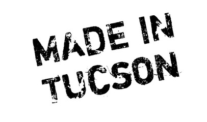 Made In Tucson rubber stamp. Grunge design with dust scratches. Effects can be easily removed for a clean, crisp look. Color is easily changed.