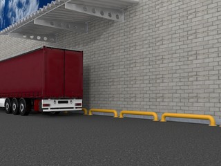 Curtainside Trailer isolated