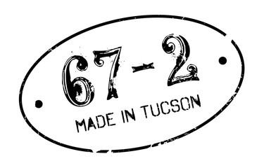 Made In Tucson rubber stamp. Grunge design with dust scratches. Effects can be easily removed for a clean, crisp look. Color is easily changed.
