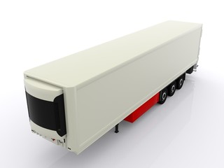 White Reefer Trailer isolated