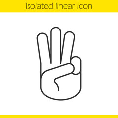 Three fingers salute linear icon