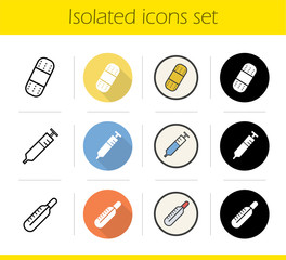 Medical equipment icons set