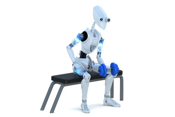 Robot with Dumbbell