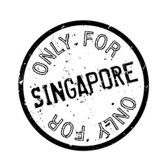 Only For Singapore rubber stamp. Grunge design with dust scratches. Effects can be easily removed for a clean, crisp look. Color is easily changed.