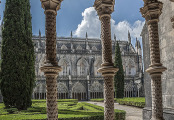 Fototapeta premium Portugal, Batalha. Monastery of Santa Maria da Vitoria one of the most beautiful works of Portuguese and European architecture and the most important monuments of the Portuguese Gothic.