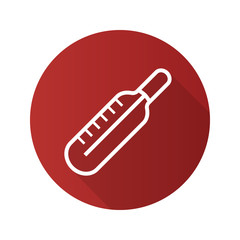 Thermometer flat linear long shadow icon