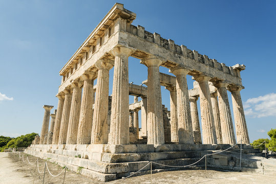 temple on the Island of Aegina in Greece