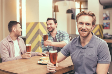 Friends having fun in pub