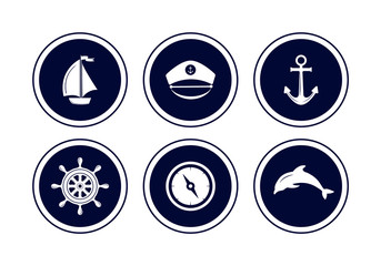 Maritime emblem icon. Vector.