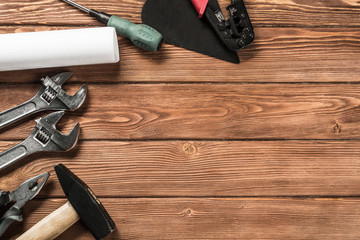 Instruments on wooden table