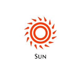 Isolated abstract round shape orange color logo, sun logotype vector illustration