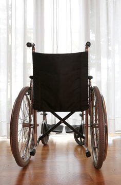 wheelchair in the hospital room without person