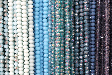 jewelery necklaces with beads photographed with a macro lens
