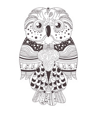 Owl. Silhouette. Black
