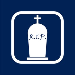 Grave Icon RIP Stone Flat Vector - Illustration