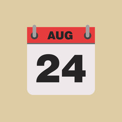 calendar flipping date time day month August simple flat vector illustration application app logo icon