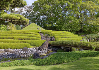 Representation of Mt. Fuji in the Momijiyama Japanese Garden, Shizuoka, Japan