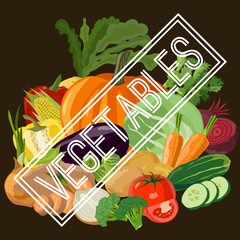 Vegetables. Color version. Flat design, no gradient. Vector illustration