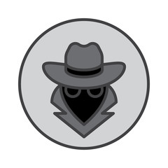 Spy, agent filled outline icon, round vector sign, circular pictogram. Symbol, logo illustration
