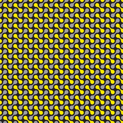Seamless black and yellow abstract interlocking pattern