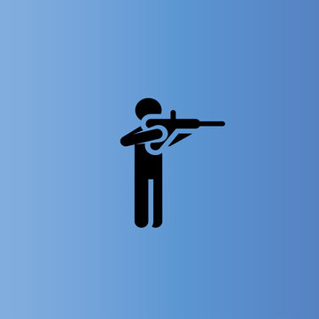 man plays on violin icon. flat design