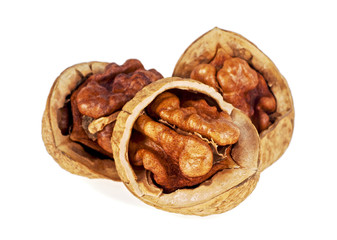 Walnuts isolated on a white background