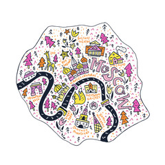 Cartoon Map of Moscow