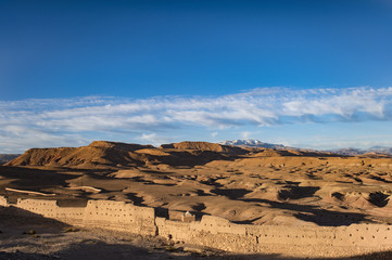 Town of Ait Benhaddou on a former Caravan Route beside the Ouarzazate River, Morocco