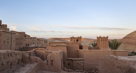 Town of Ait Benhaddou on a former Caravan Route beside the Ouarzazate River, Morocco