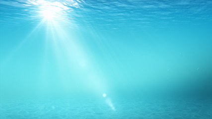 Underwater blue background in sea with copy space