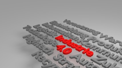 3D Industrie 4.0 word cloud