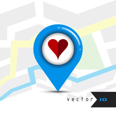 Love pointer icon heart navigation icon