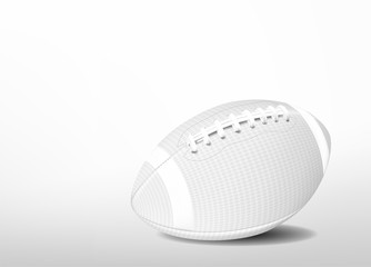 Football ball. 3d monochromatic sport banner.