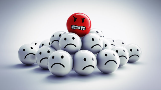 Roter Smiley in Wut