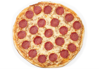 Pepperoni Pizza, isolated on white background