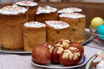 easter cakes and easter eggs