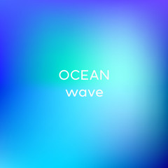 Square background withocean wave colors with quoatation.