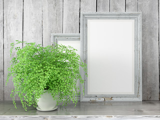 Mock up blank frame. 3d rendering