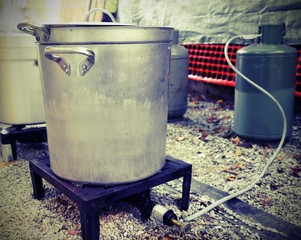 kitchen for the preparation of food for many people