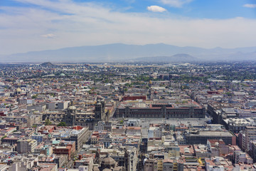 Fototapeta na wymiar Aerial view of Mexico cityscape