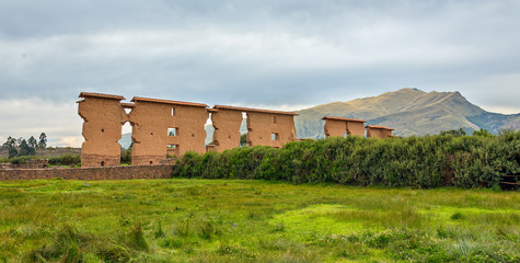 Ruin of the Temple of Wiraqocha Raqchi. Temple of Viraqocha at Chacha - Peru, South America