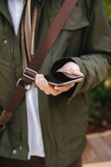 Fototapeta premium Man with mobile