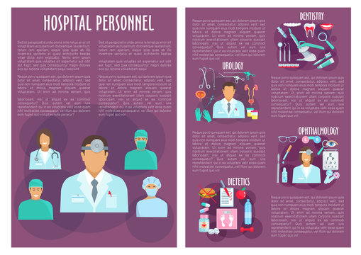 Medical personnel, doctor, nurse brochure design