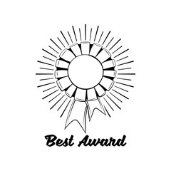 Award Ribbon vector icon. Winner achievement sign. Champion medal emblem.