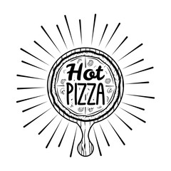 Pizza Delivery Label. Italian Food Vector