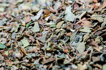 Dried basil macro - selective focus